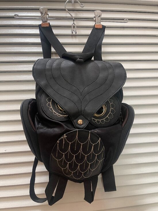Black Owl Backpack Cute Mini Aesthetic Bag main image 8